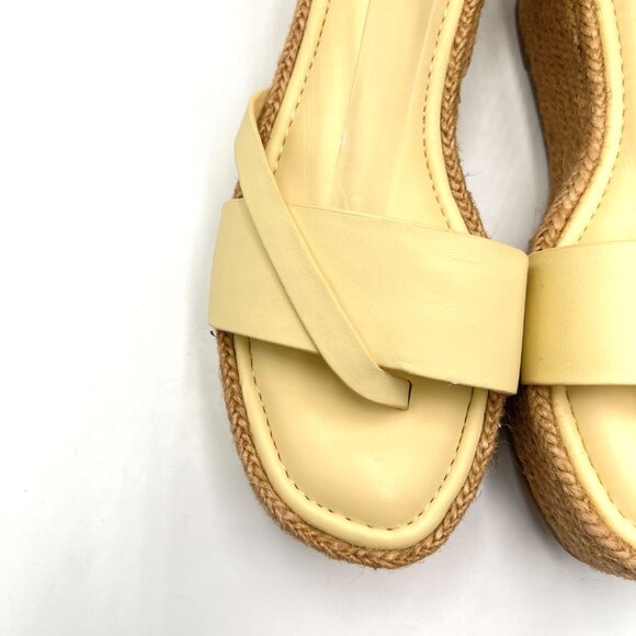 Franco Sarto Womens Size 9.5 Butter Yellow Espadrilles Platform Sandals Shoes - Picture 4 of 14